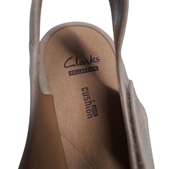 Clarks Soft Cushion Sandal Wedge Shoes Adjustable Straps Womens 9 Wide Beige - Picture 5 of 8